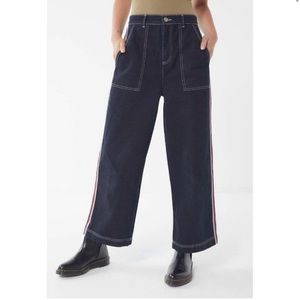 BDG Wide Leg Cropped Contrast Stitch Denim, 28 x 32